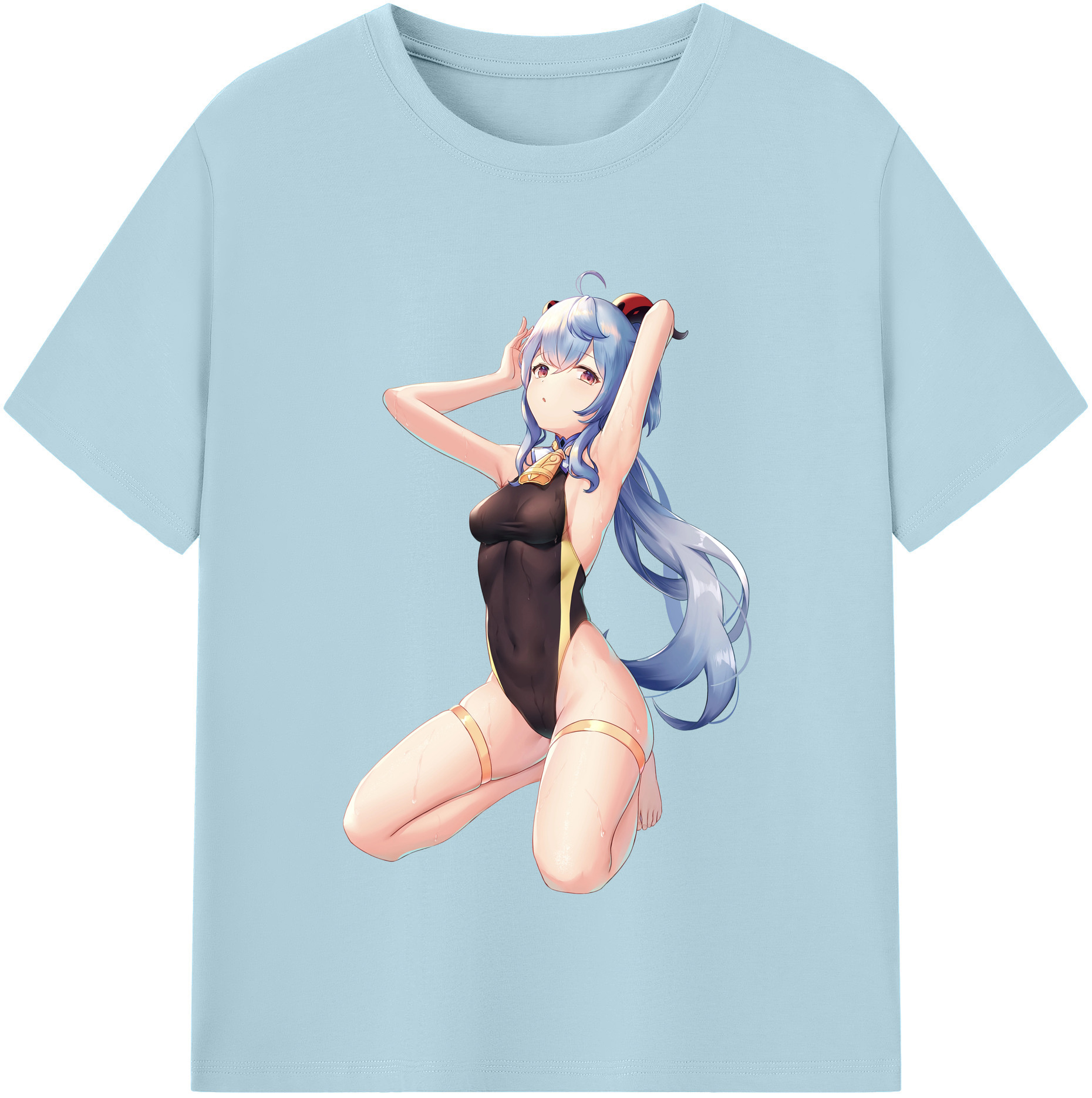 げんし神 甘雨 かんう genshin Ganyu 綿100％半袖Tシャツ（フロントプリント）